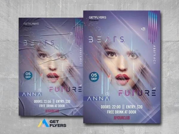 Minimal Pastel Nightclub Party Flyer Template 1