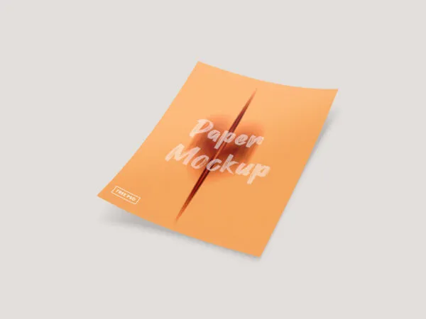 Minimal Perspective View Paper on Floor Mockup 1