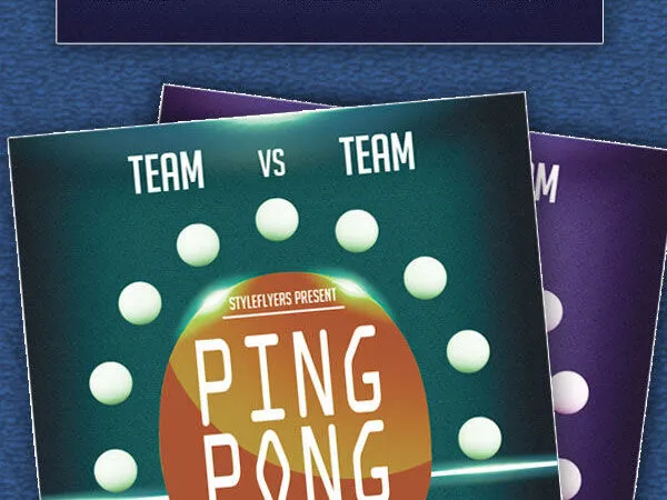 Minimal Sparkle Ping Pong Flyer Template 1