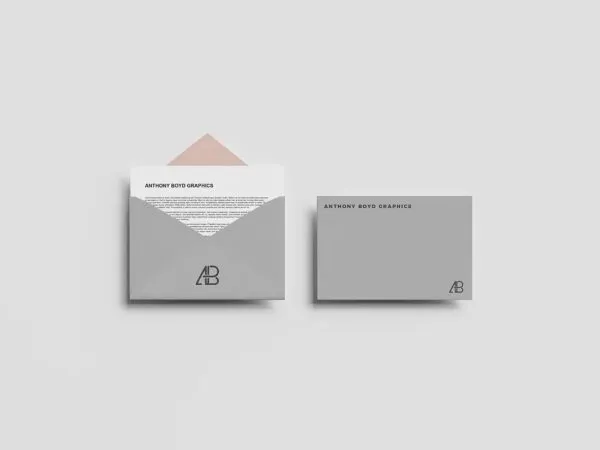 Minimal Top View Envelope Mockup 1