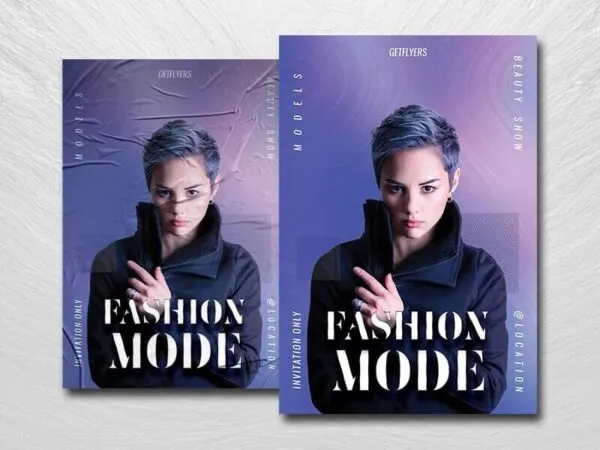 Minimal Violet Fashion Mode Flyer Template 1