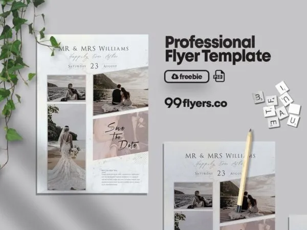 Minimal Wedding Photography Flyer Template 1
