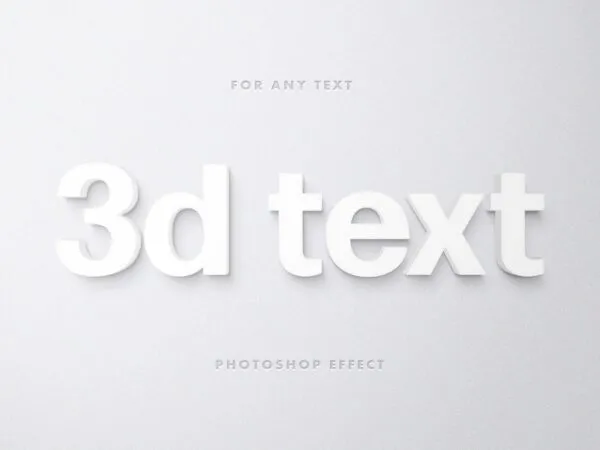 Minimal White 3D Text Effect 1