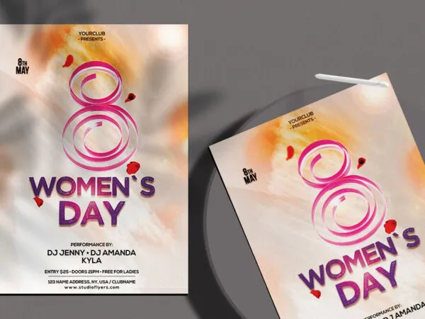 Minimal Womens Day Flyer Template 1