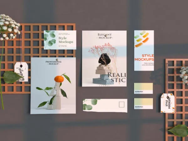 Minimal Wooden Mood Board Mockup 1