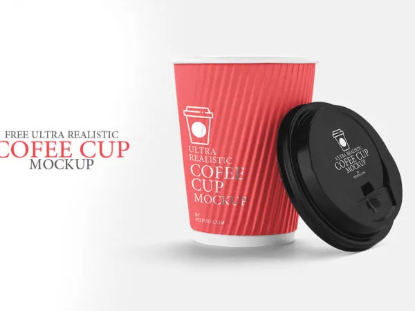 Minimalist 34 View Coffee Cup with its Lid Off Mockup 1