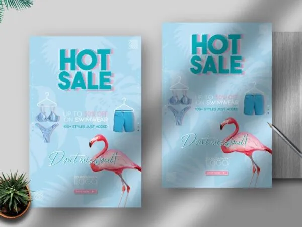 Minimalist Blue Sale Banner Flyer Template 1