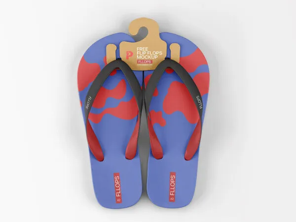Minimalist Top View Flip Flops with Hanger Mockup 1
