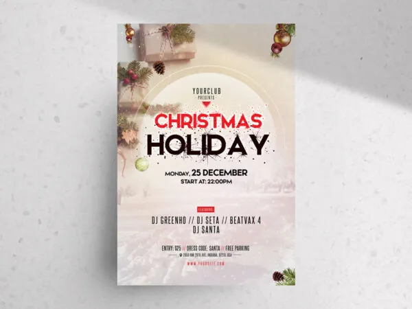 Minimalistic Christmas Event Flyer Template 1