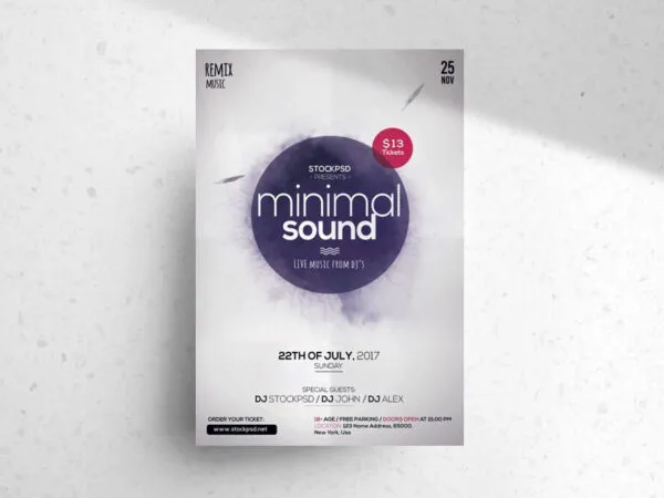 Minimalistic Circle Music Event Flyer Template 1