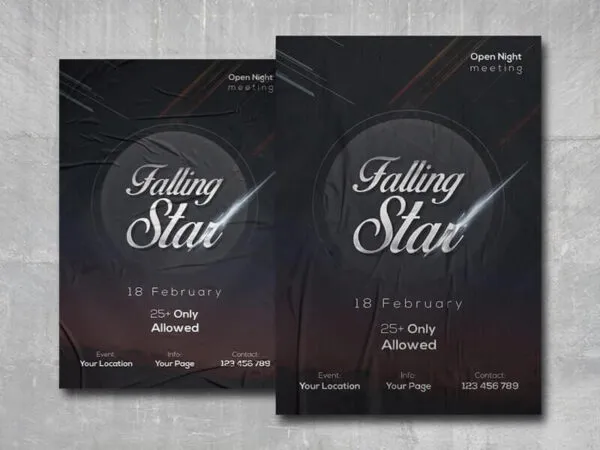 Minimalistic Mysterious Nightclub Event Flyer Template with a Dark Theme 1