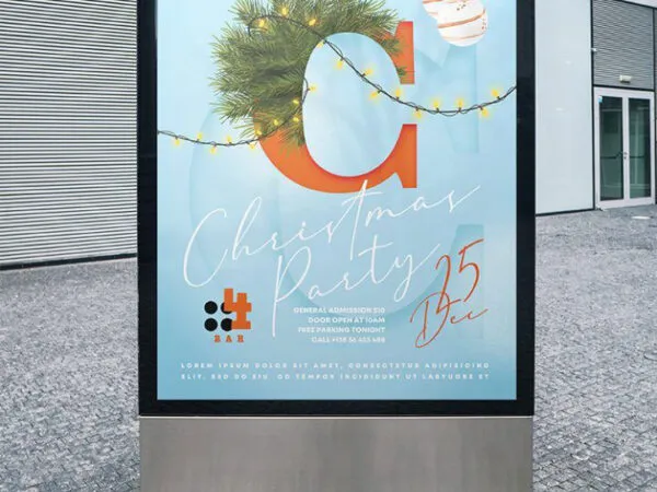 Minimalistic Ornamental Christmas Poster Template 1