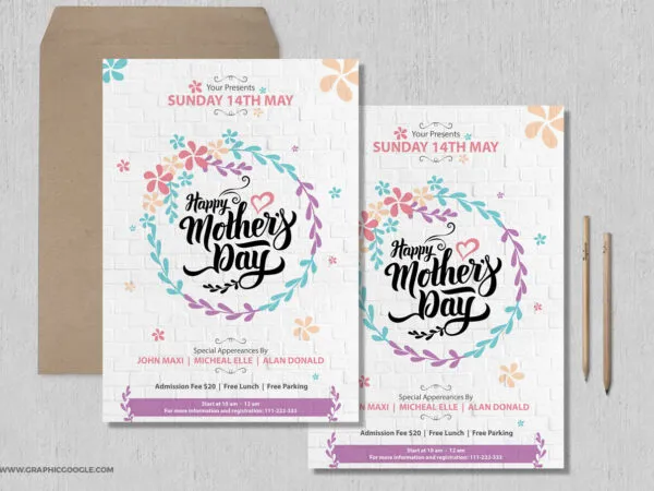 Minimalistic Patterned Mothers Day Flyer Template 1