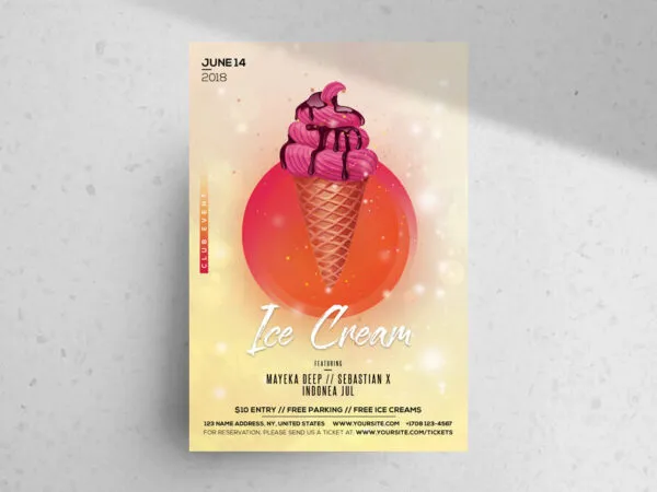 Minimalistic Sparkly Summer Party Flyer Template 1