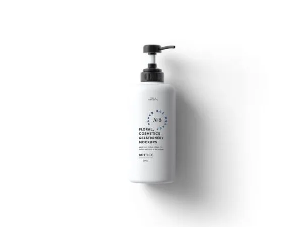 Minimalistic Top View Cosmetic Bottle Mockup 1