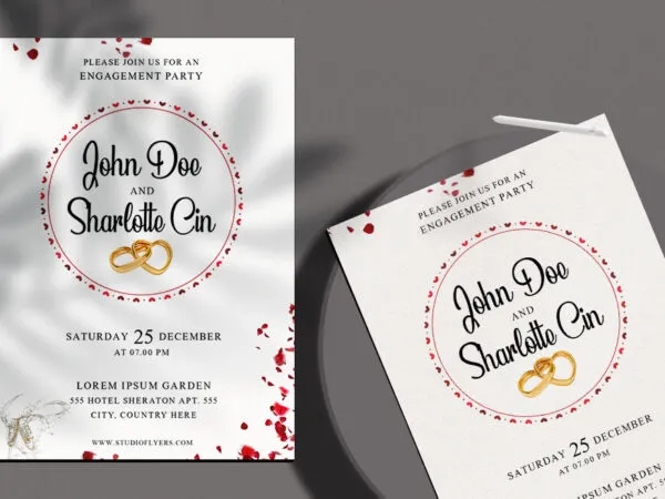 Minimalistic Wedding Invitation Flyer Template 1