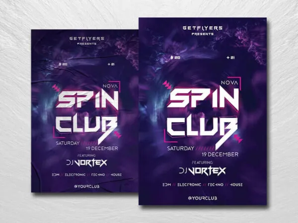 Misty Spin Club and Concert Party Flyer Template 1