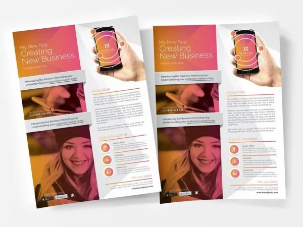 Mobile App Poster Template Featuring a Hand Holding a Smartphone 1