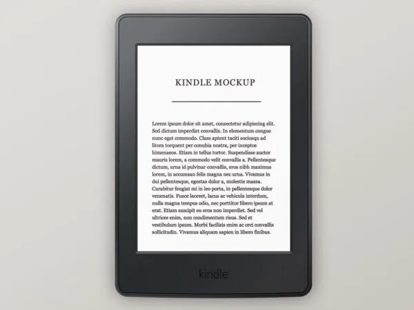 Mockup Displaying Front View of Amazon Kindle 1