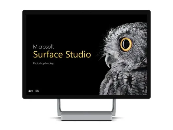Mockup Displaying Front View of Microsoft Surface Studio 1