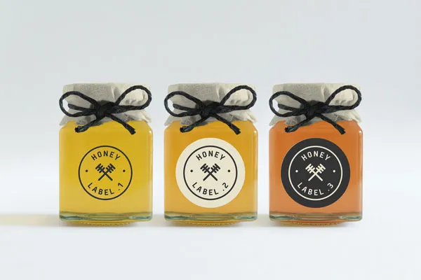 Mockup Displaying Honey Jar Set Top Front View 1