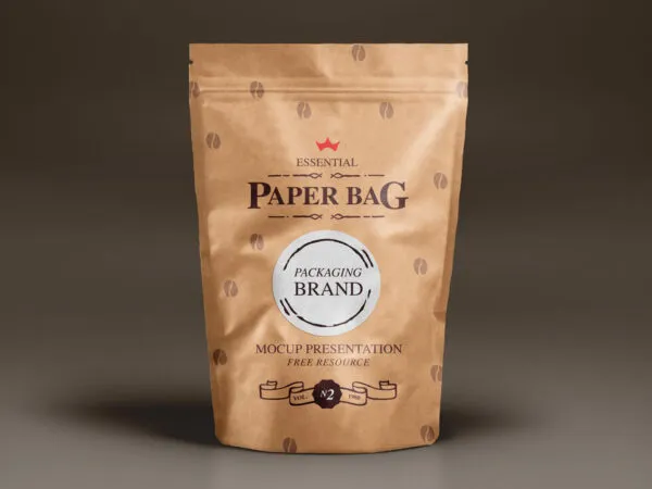 Mockup Displaying Standing Matte Paper Bag 1