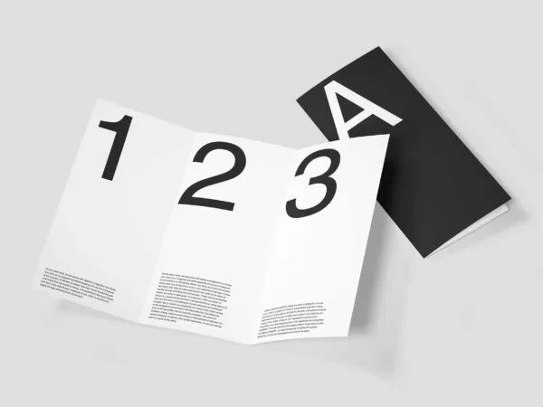 Mockup Displaying Trifold and Closed Brochure 1