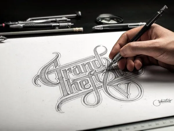 Mockup Displaying a Hand Drawing on a Sketchbook 1