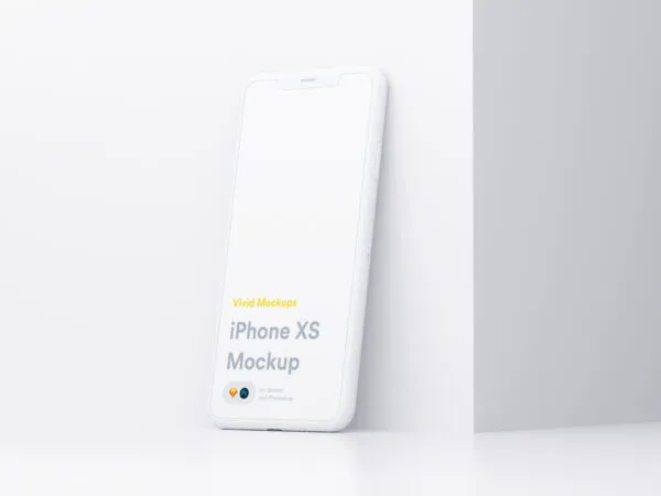 Mockup Displaying iPhone X Against Wall with Overlaid Shadow 1