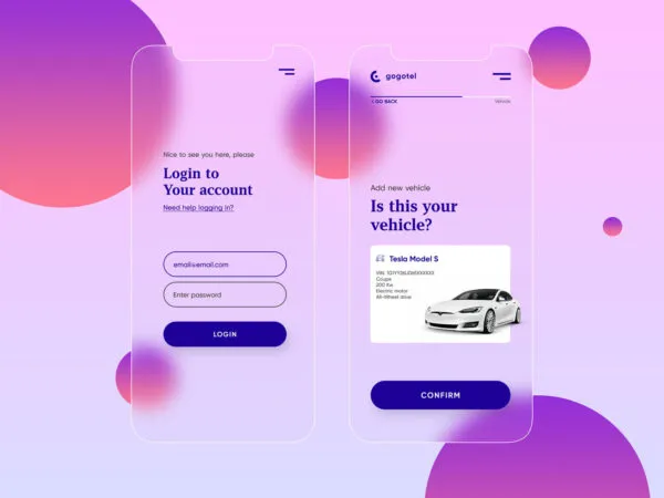 Mockup Featuring 2 Frosted Glasses of Mobile App User Interface 1