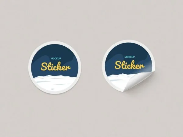 Mockup Featuring 2 Round Paper Stickers 1