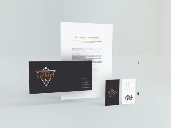 Mockup Featuring A4 Letterhead Envelope Two Business Cards and Pencil 1