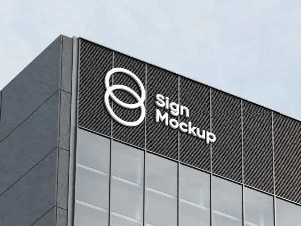 Mockup Featuring Corner View Building Sign 1