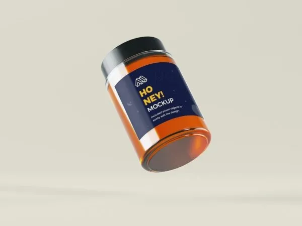 Mockup Featuring Flying Honey Jar Packaging 1