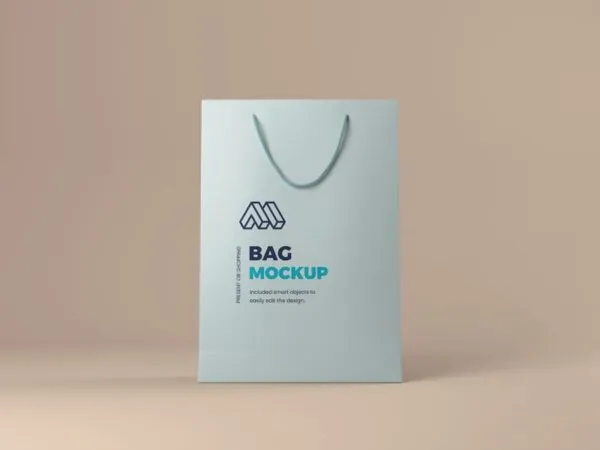 Mockup Featuring Front View of Present or Shopping Bag 1