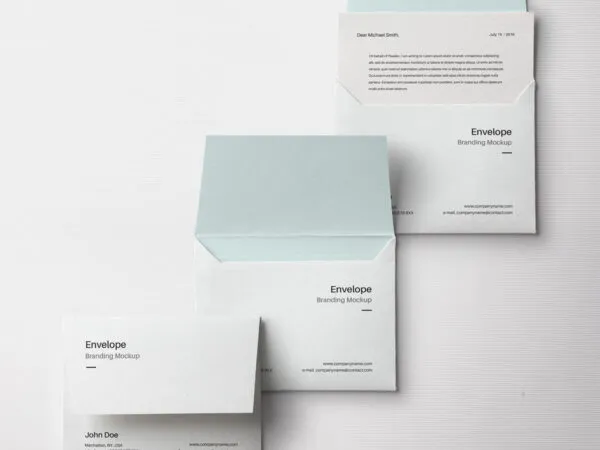 Mockup Featuring Front View of Three Envelopes 1