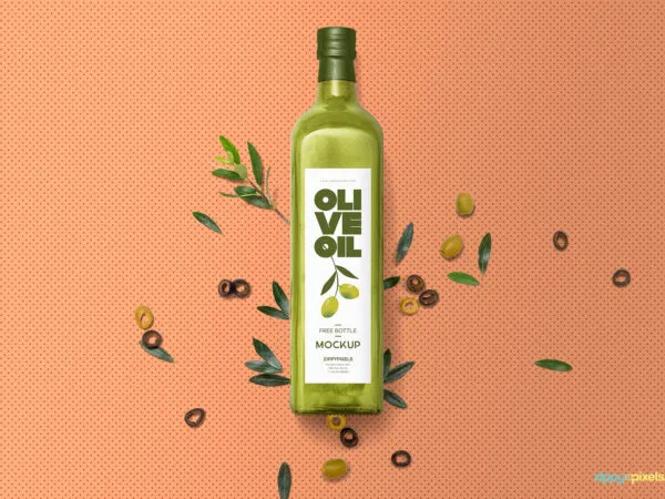 Mockup Featuring Front View of a Square Glass Bottle 1