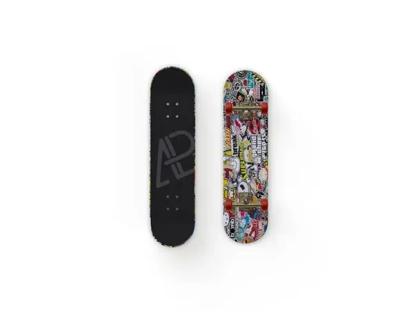 Mockup Featuring Front and Back Customizable Skateboard 1
