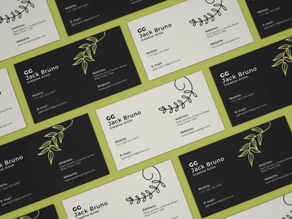 Mockup Featuring Grid Layout Business Cards in Top View 1