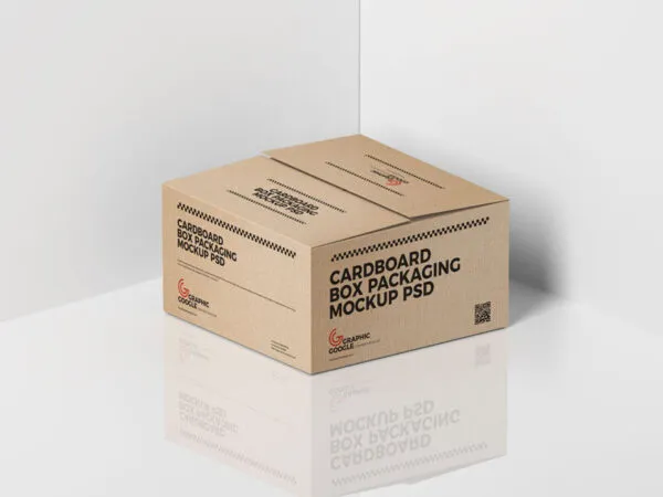Mockup Featuring Kraft Packaging Box at the 34 Angle View 1