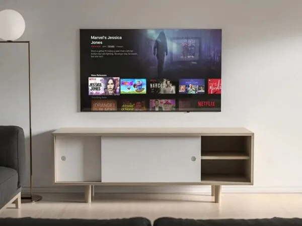 Mockup Featuring Modern TV in a Cozy Living room 1