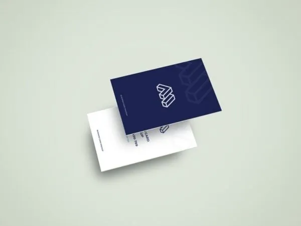 Mockup Featuring One Business Card Floating Above Another 1