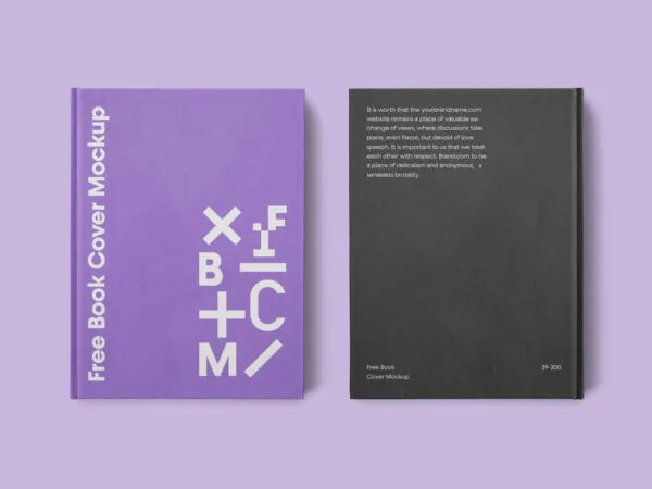 Mockup Featuring Overhead View of Two Hardcover Books 1
