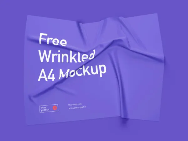 Mockup Featuring Portrait or Landscape Wrinkled A4 Fabric 1