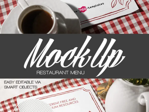 Mockup Featuring Restaurant Menu on a Table with Coffee 1