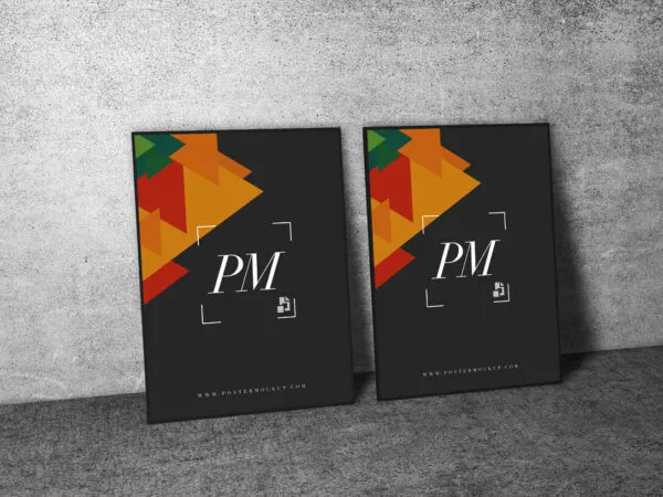 Mockup Featuring Side View of Two Minimal Posters 1