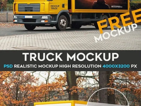 Mockup Featuring Side View of a Truck 1
