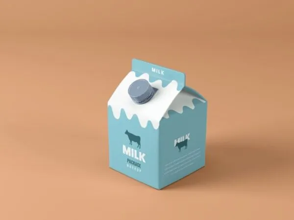 Mockup Featuring Small Square Milk Box 1