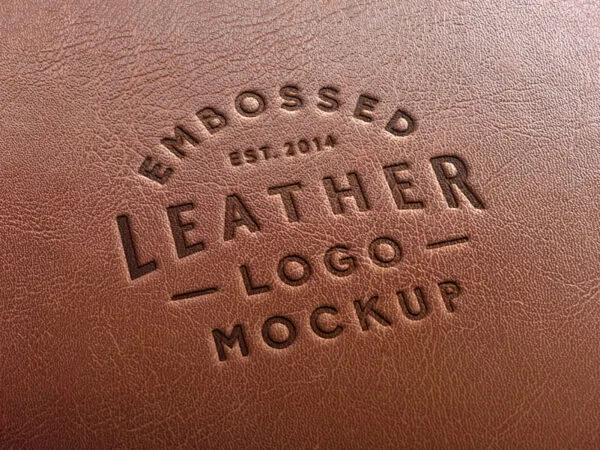 Mockup Featuring Stamping Logo on Leather Texture 1