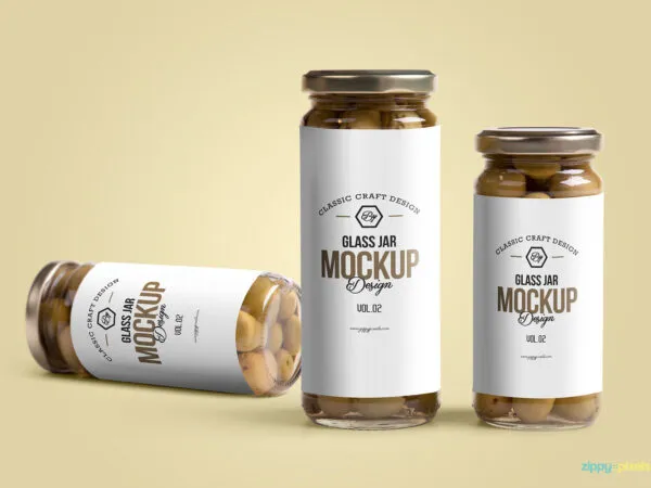 Mockup Featuring Three Glass Jar in Different Angles 1